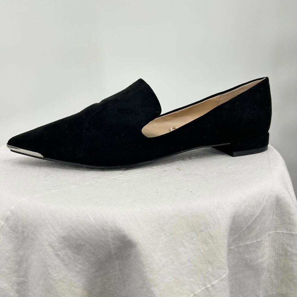 Women's Zara Black Suede Pointed Toe Flats 39/8.5